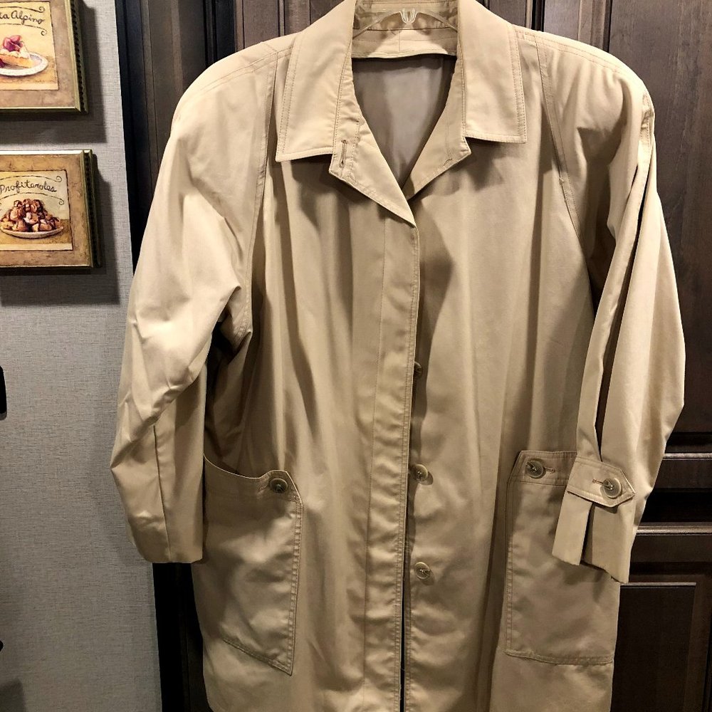 Plus Size London Fog Button Front Trench Coat